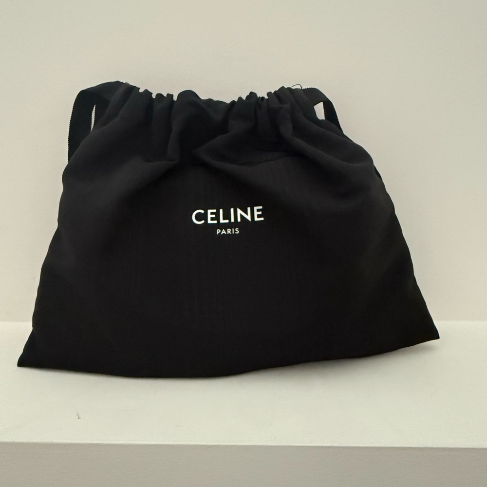 CELINE HOMME Black White Logo Leather Shoulder Messenger Crossbody Bag LIKE NEW - Picture 9 of 10